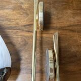 Pair of 50s gold and speckled globe wall lights