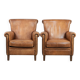 Set of two vintage sheepskin armchairs with beautiful and warm colours
