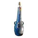 Haute lampe de table en grès Art Nouveau, à 3 poignées. France 1920