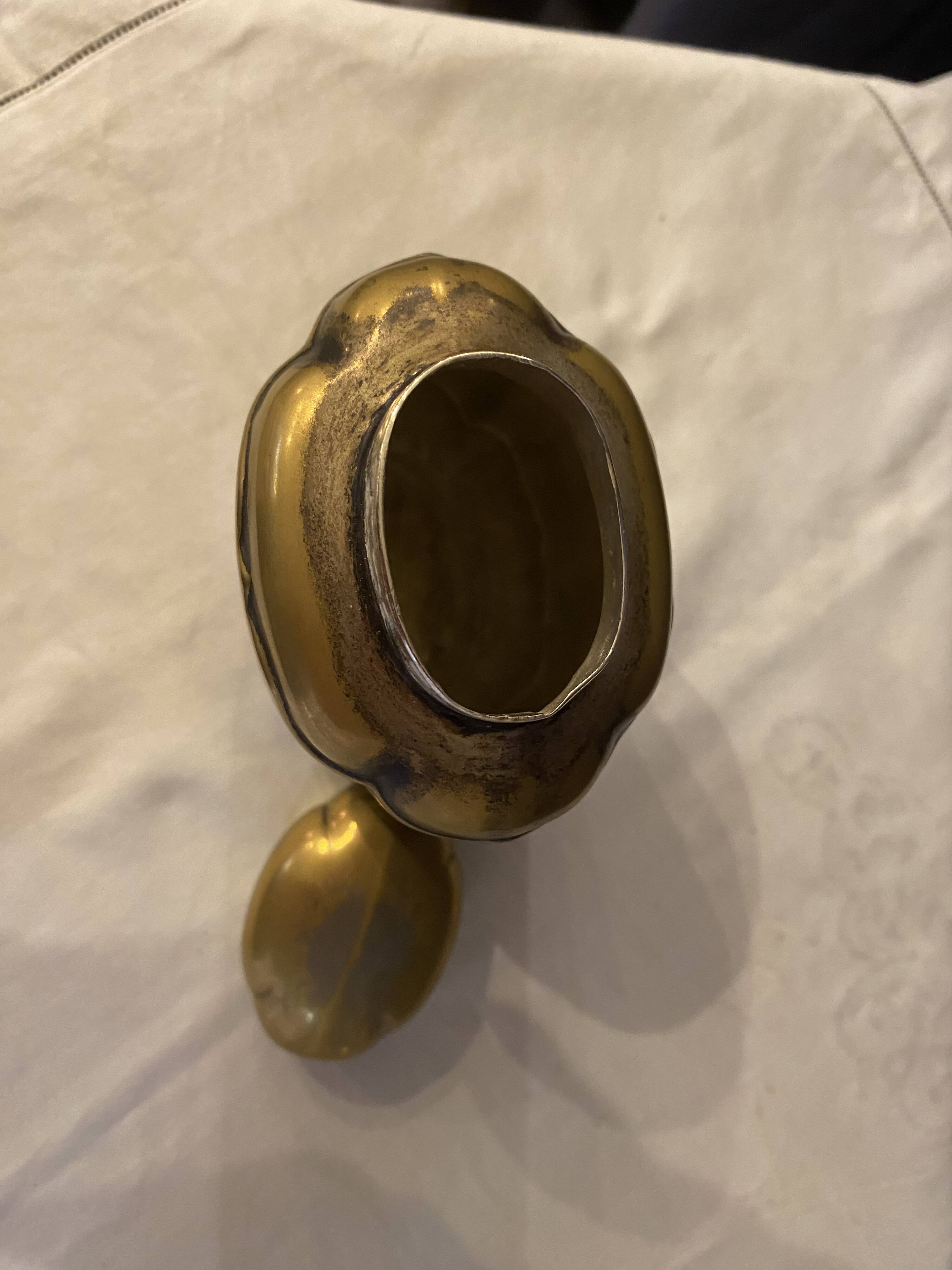 1970s oriental style silver brass bottle