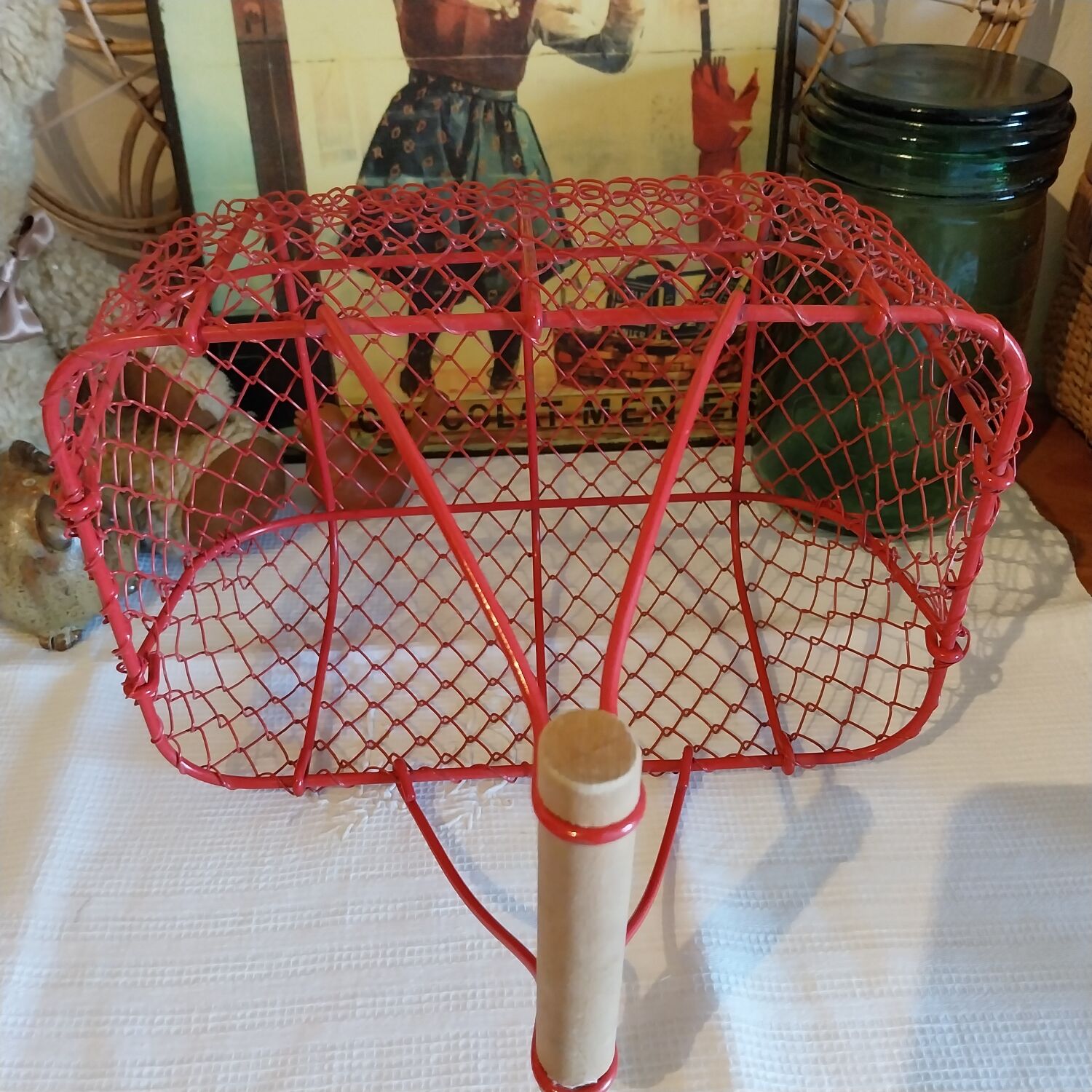 Vintage wire mesh basket