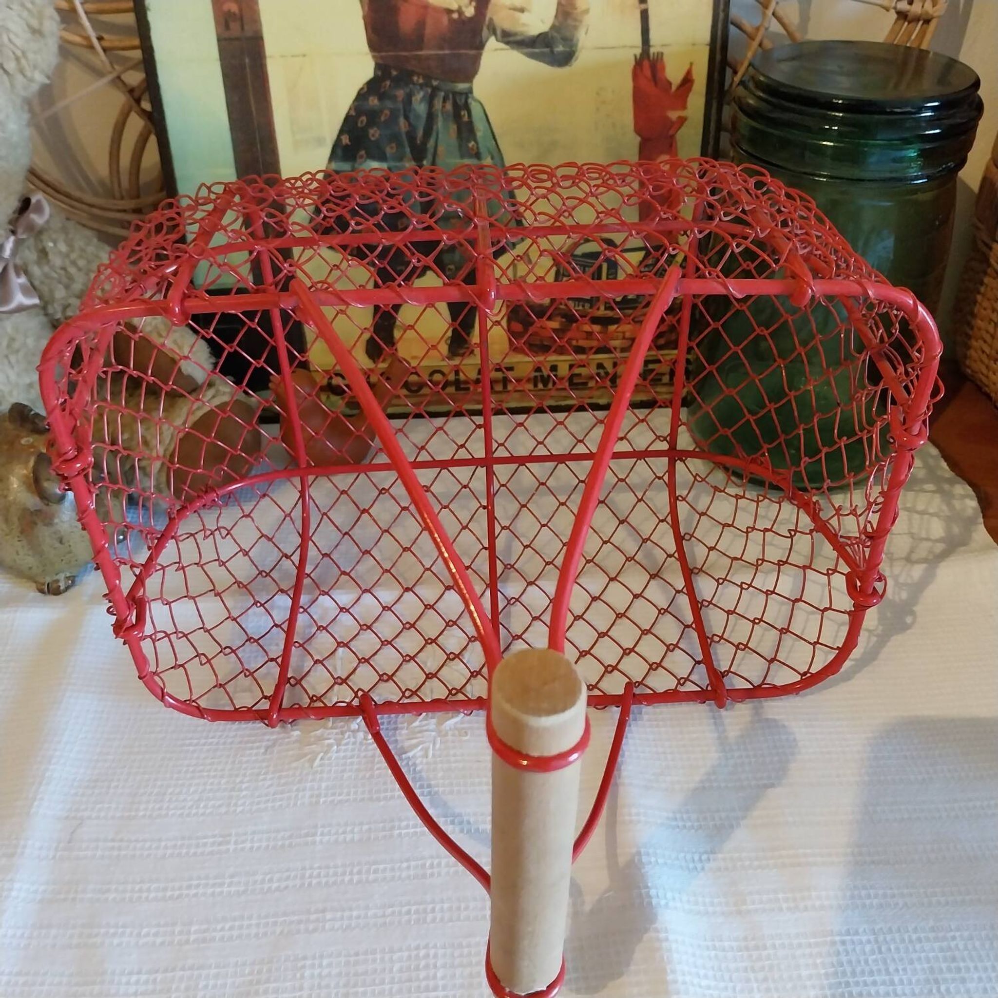 Panier vintage en fer de grillage