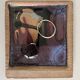 Square trinket dish in glazed ceramic, signed by F. Baudet, France 1970