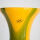 Vase artistique vert et jaune fait main, milieu du XXe siècle, Europe, 1960
