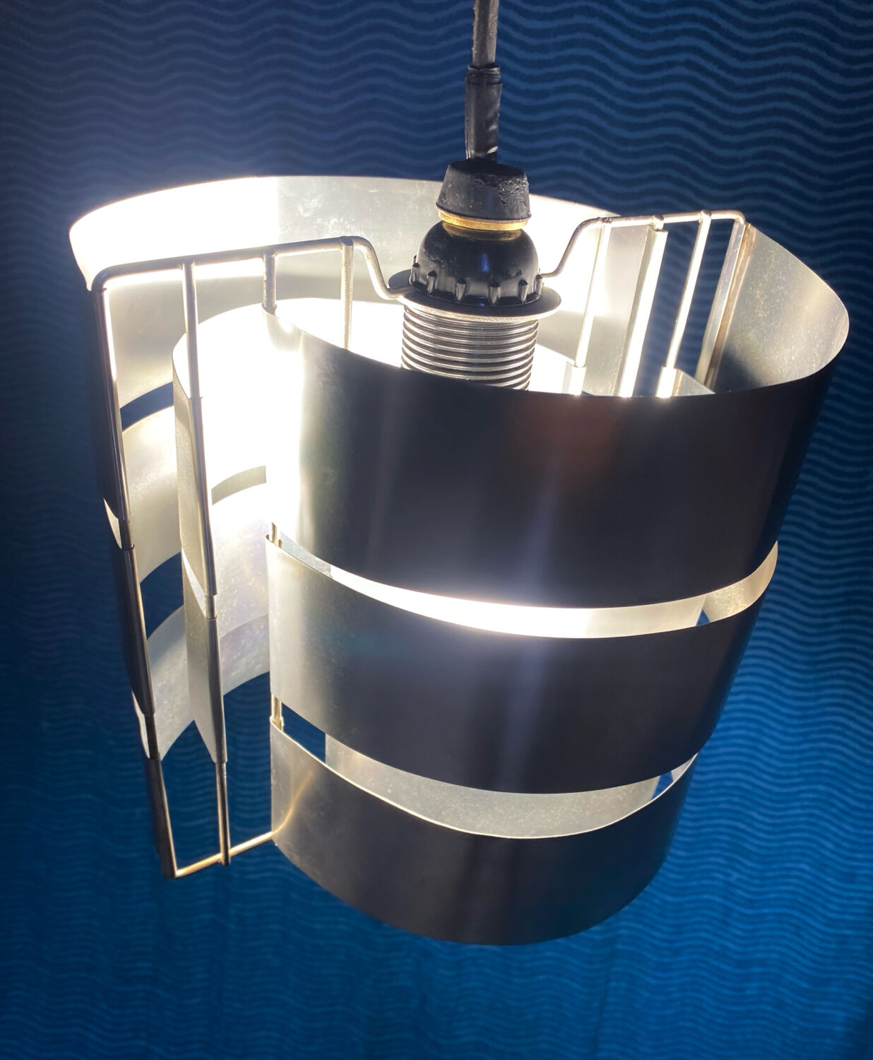 VINTAGE 1970 SPACE AGE BRUSHED ALUMINIUM LAMP/SUSPENSION MAX SAU