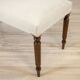 Mid-Century Neoclassical Louis XVI Style Bench with Cream Upholstery and Fluted