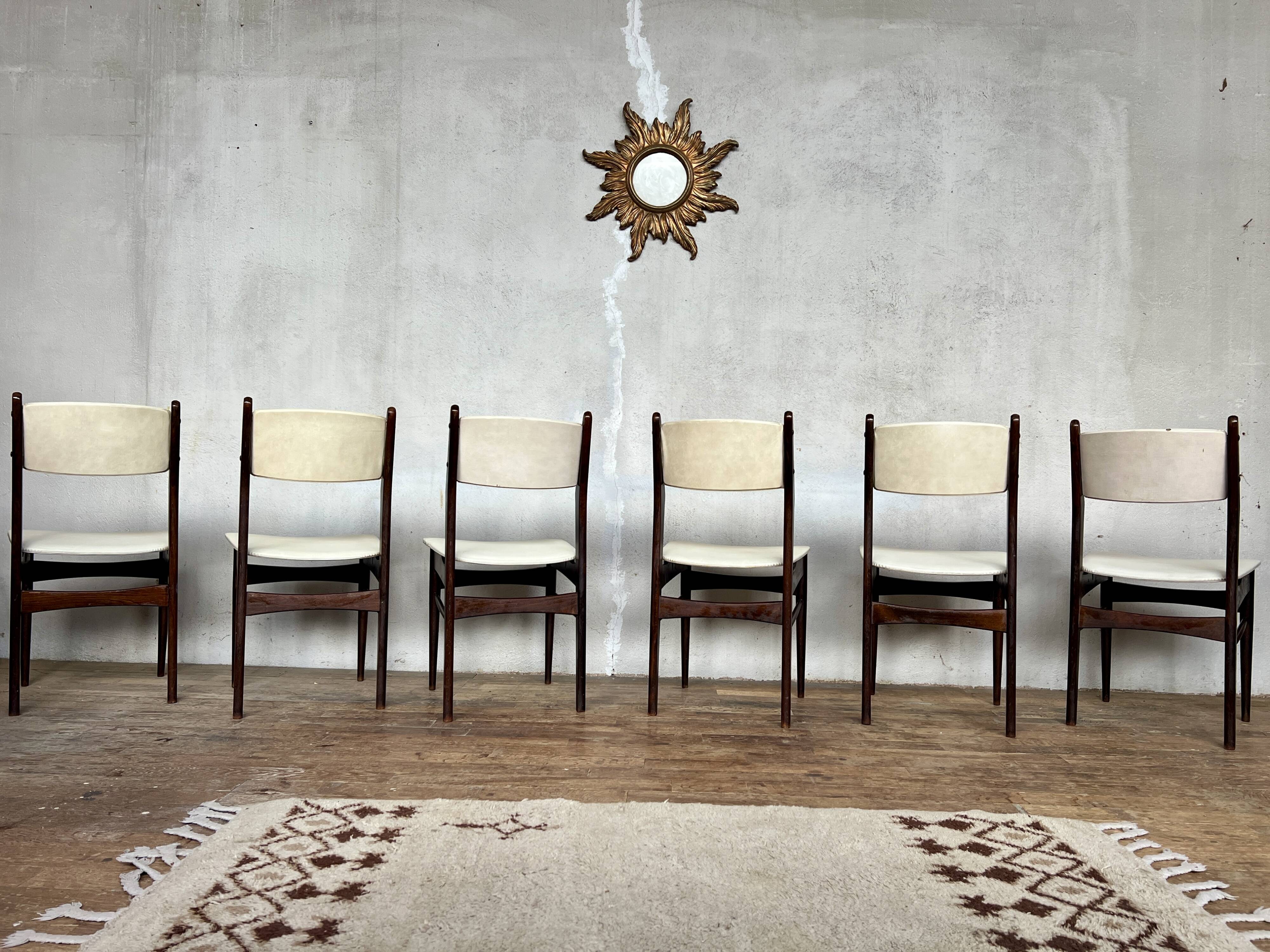 Set of 6 vintage 1960s chairs