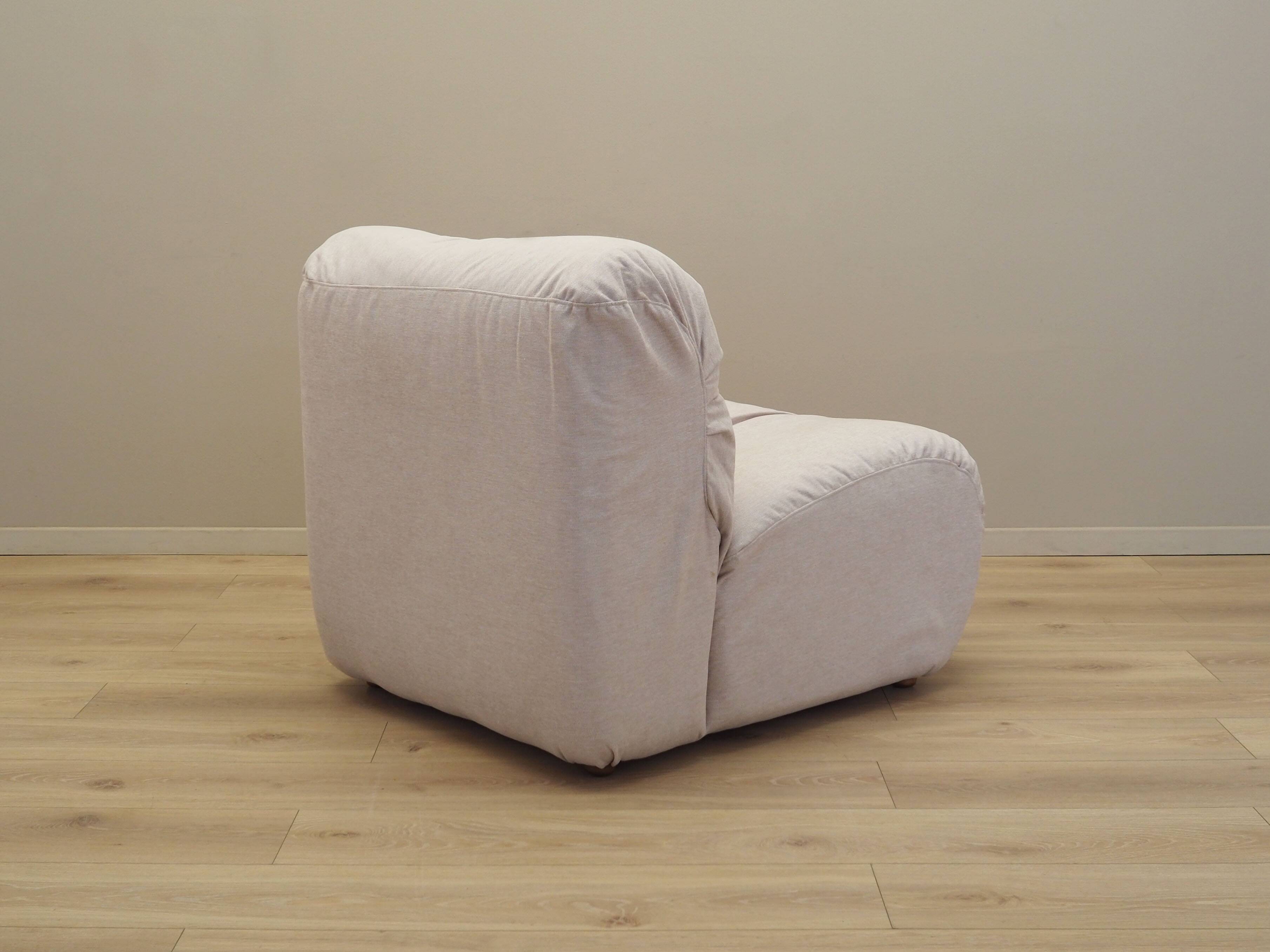 Beige armchair, Italian design, 1970s, production: Italy