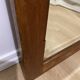 Large vintage Art Deco bizote mirror to place or hang, solid wood frame