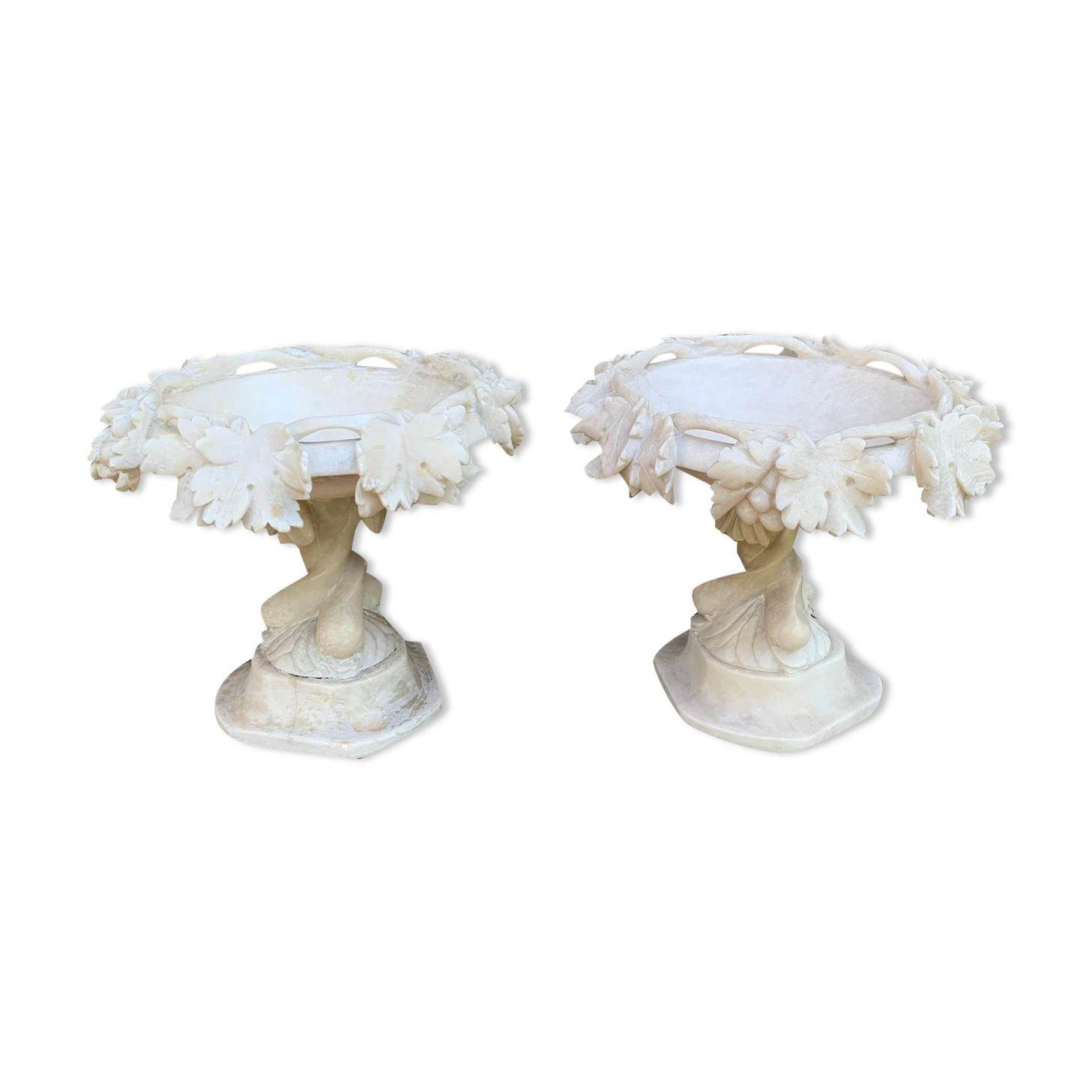Pair of alabaster cups