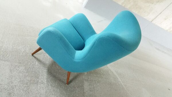 Fauteuil XXL wingback organique des années 50/60