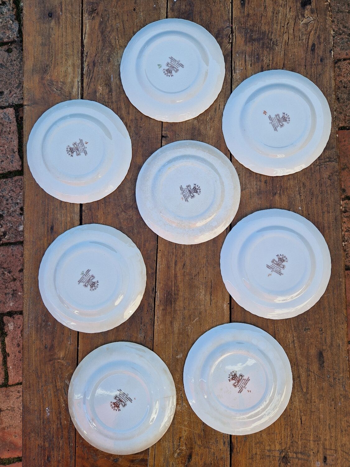 Set of 8 English Dessert Plates Mason's Chantilly Pattern