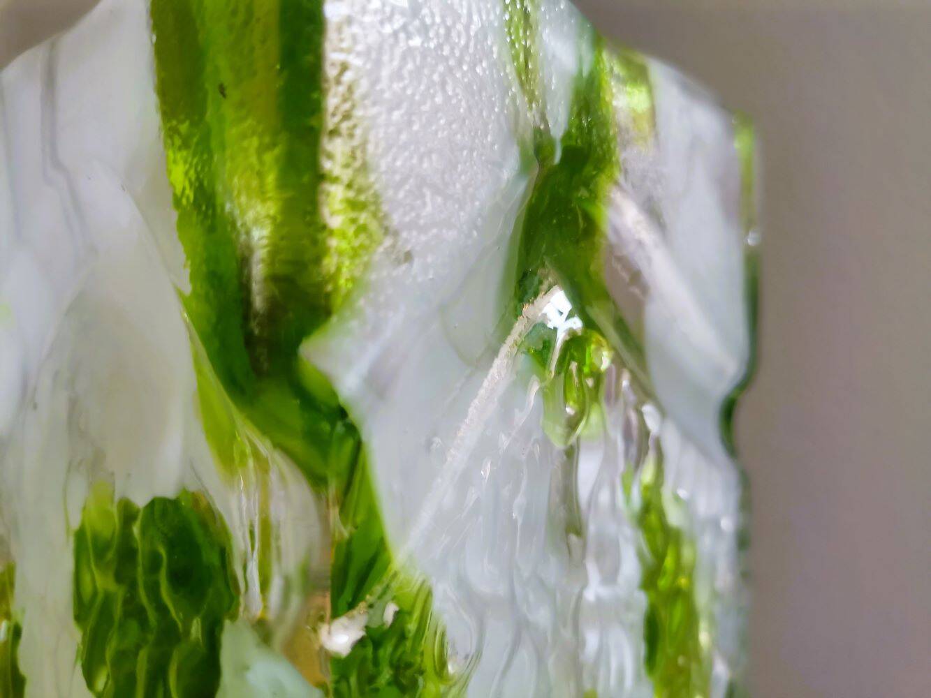 Portuguese green  glass vase by Marinha Grande