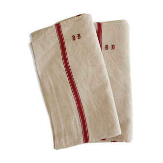 Duo of HEmp towels monogrammed BB