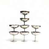 Lot de 8 coupes à glace à pied haut en inox