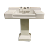 Floor washbasin from the 1930s in enamel of the brand JACOB DELAFON