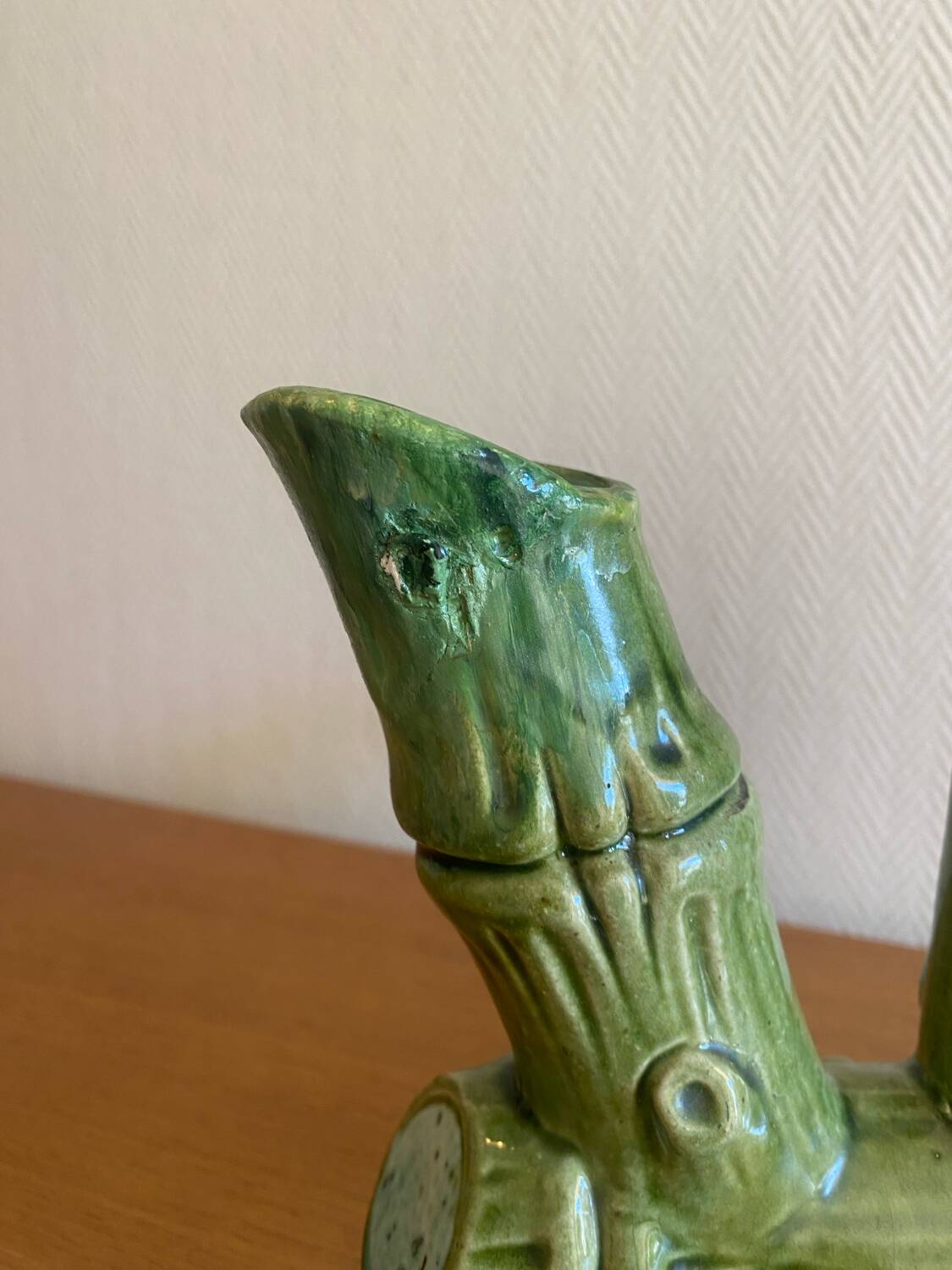 Art Nouveau earthenware vase with bamboo decoration circa 1900