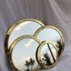 Lot de 4 miroirs ronds en laiton poli – Artisanat marocain – Style vintage