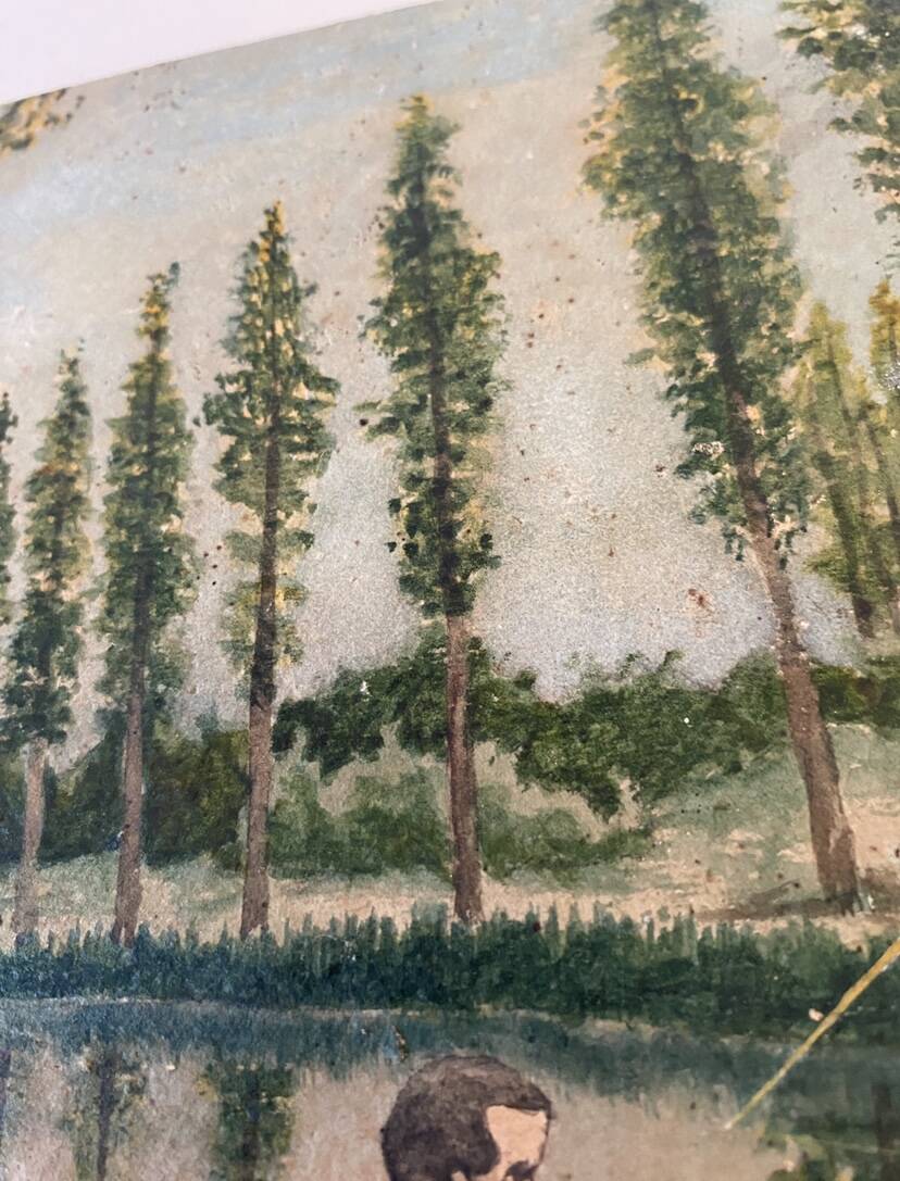 Painting from the 1900s, glass frame