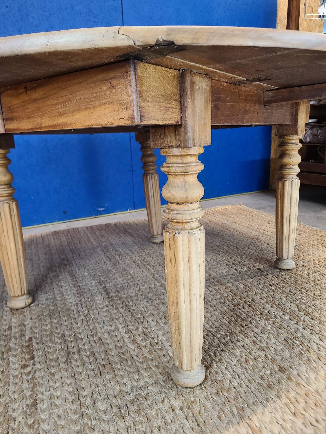 Vintage farmhouse coffee table with flaps