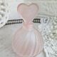 Vintage Pink Frosted Glass Bathroom Set Romantic Heart Decor
