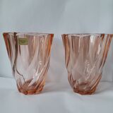 Nice duo pink vases luminarc