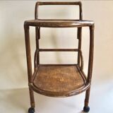 Rattan serving trolley