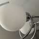 Art Deco chandelier with 6 lights in opaline glass and chrome metal.