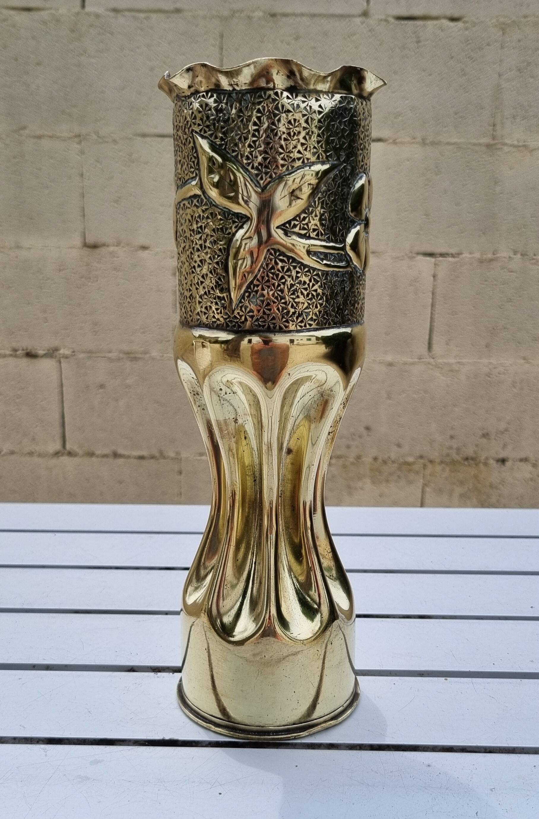 Vase laiton 1ère Guerre Mondiale 1914-1918