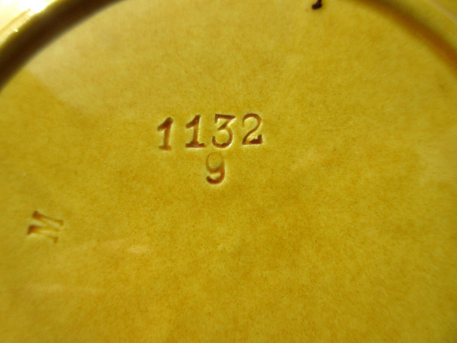 Art Nouveau open dabbling plate, Schramberg: Muguet yellow background