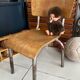 Old children's school chair wood and metal