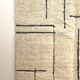 Moroccan Berber carpet Beni Ouarain Ecru with geometric black motifs 3, 04x1, 86m