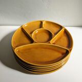6 enamelled earthenware plates