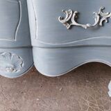 patinated curved chest of drawers