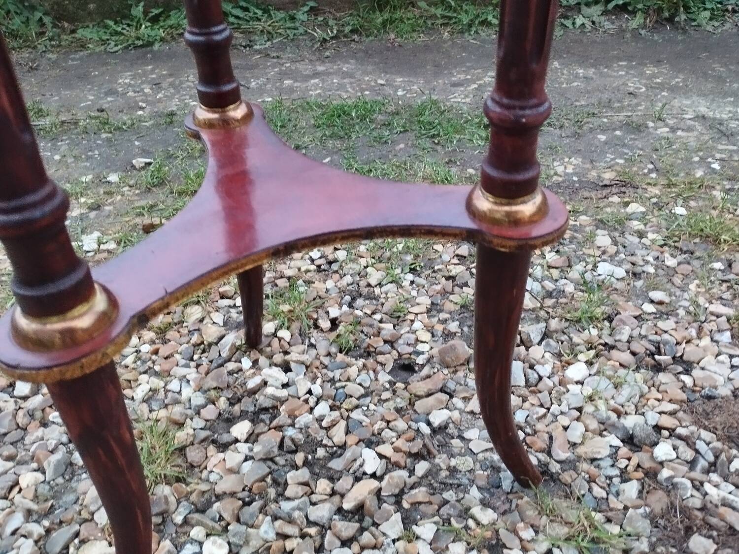 Antique Louis XVI style side table with marble top