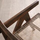 Pierre Jeanneret lounge chairs PJ-SI-29-A in teak and Cane, 1950s