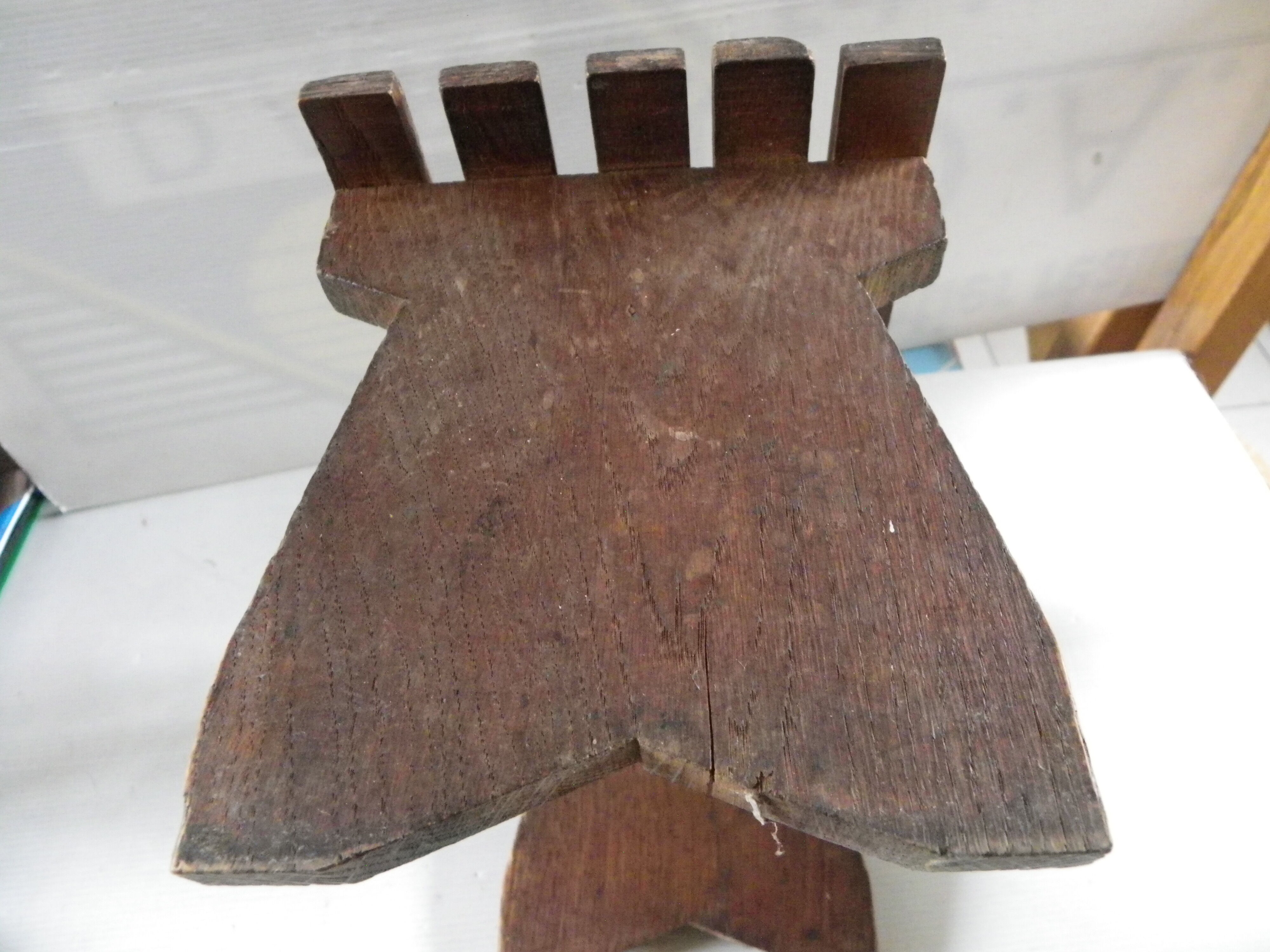 Vintage wooden bench footrest vintage plant holder