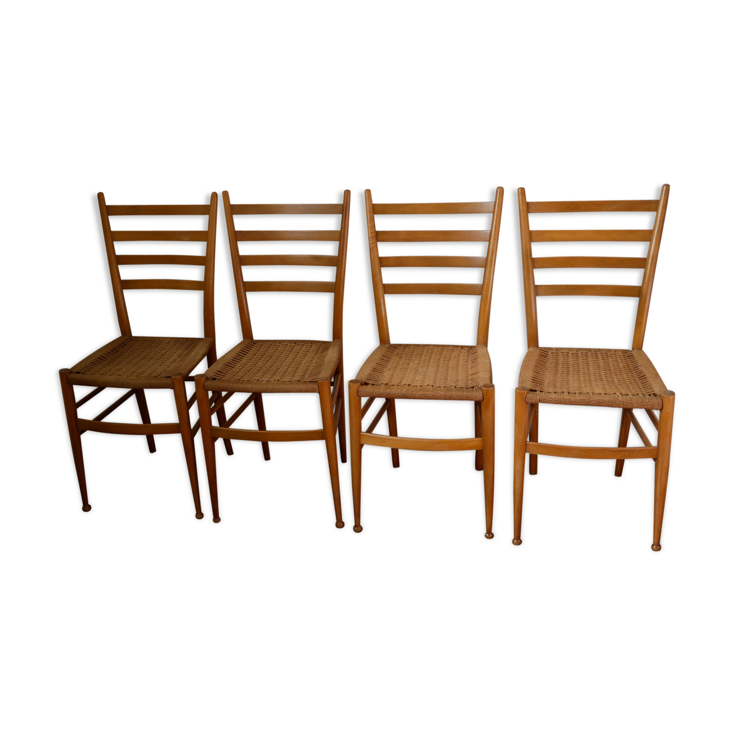 Chairs made of wood and rope