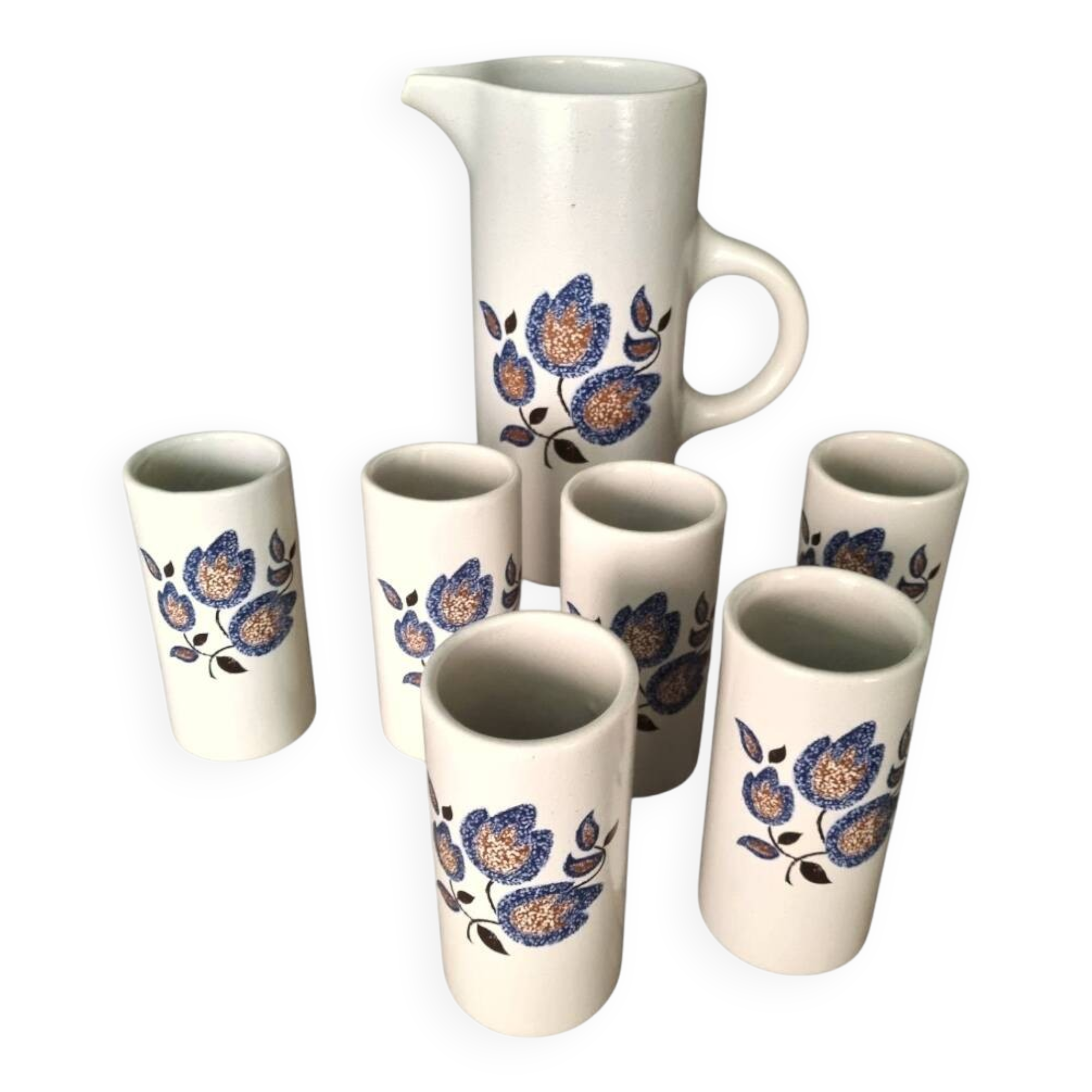 St Amand earthenware orangeade set