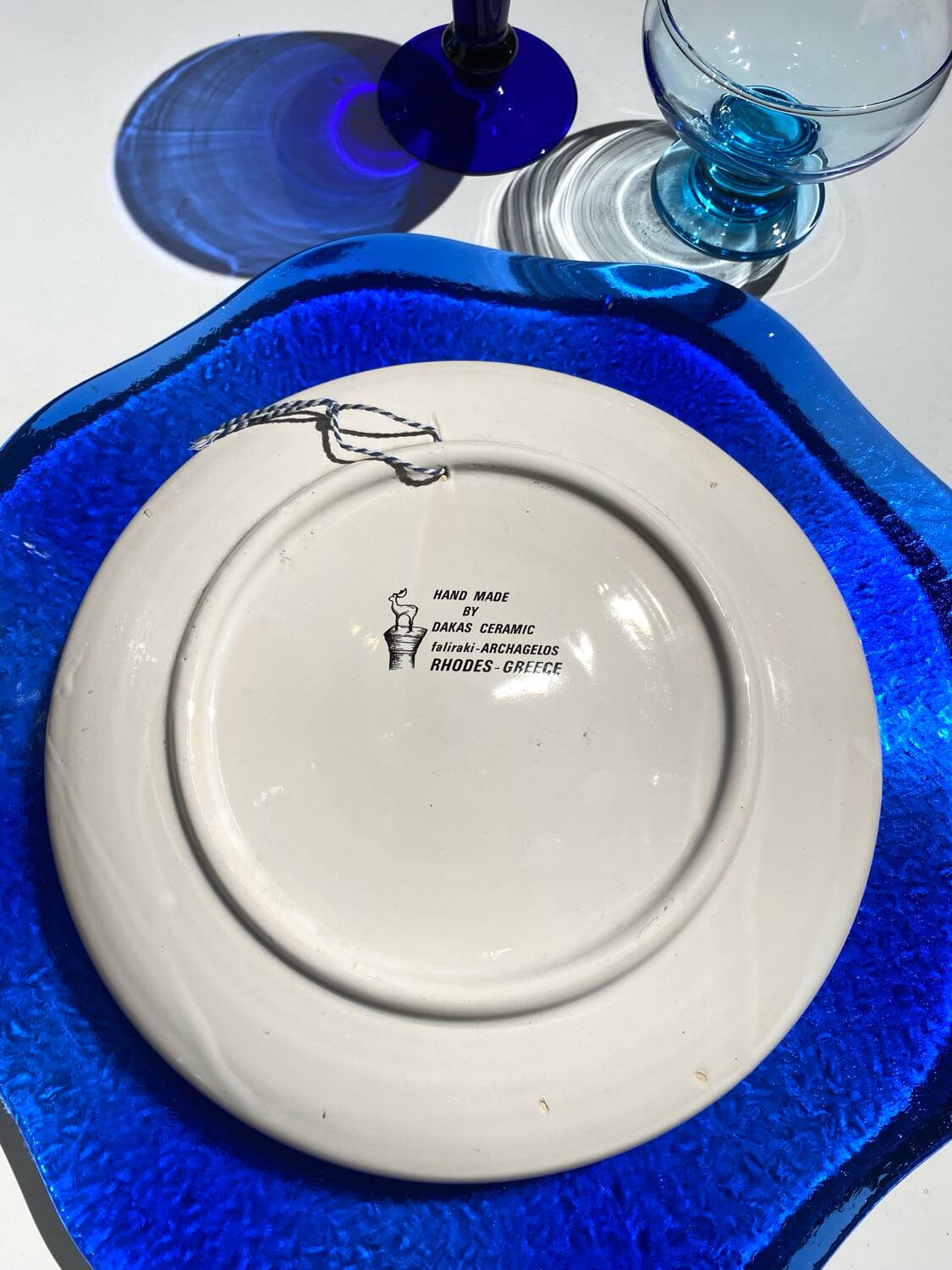 Hand painted Greek Rhodes plate