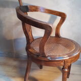 Armchair with solid wooden back seated canne 1900