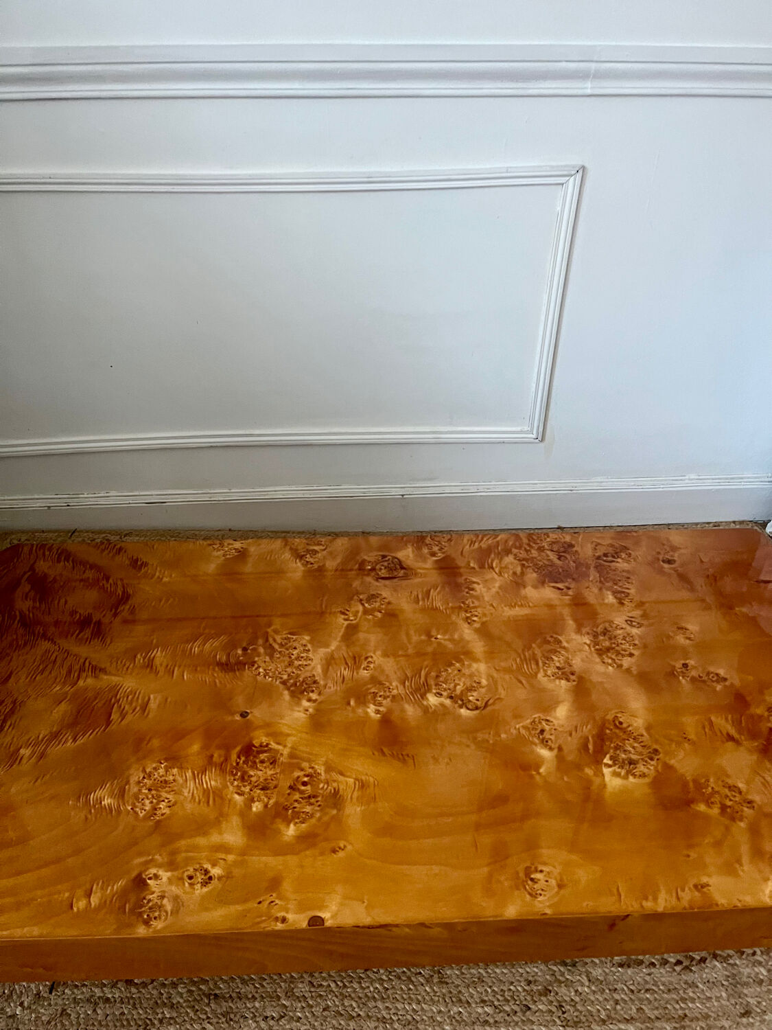 Rochebobois elm burl coffee table, 1970s