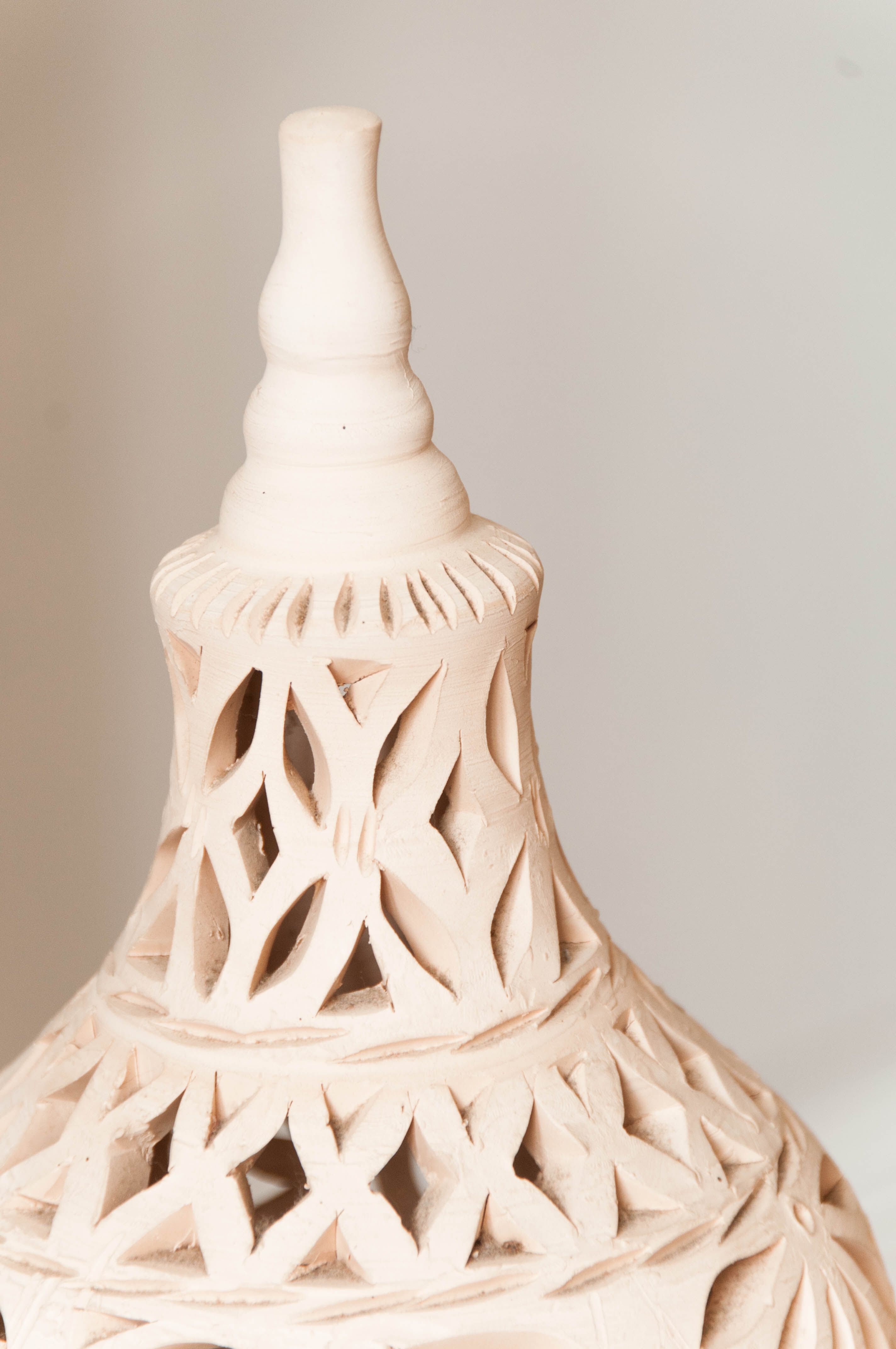 Moroccan crafts, terracotta lamp