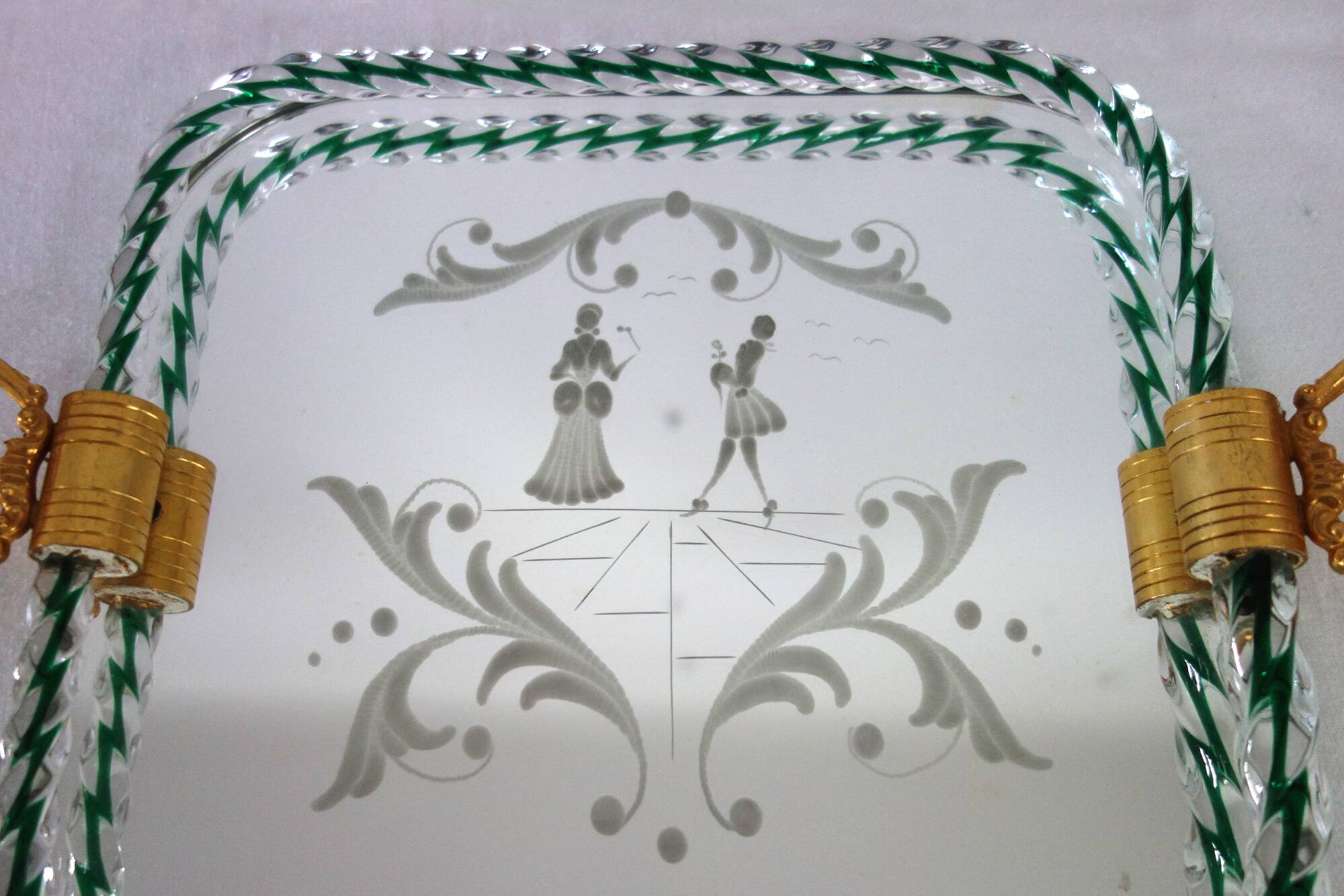 Venetian service plate, Murano 1950 twisted glass