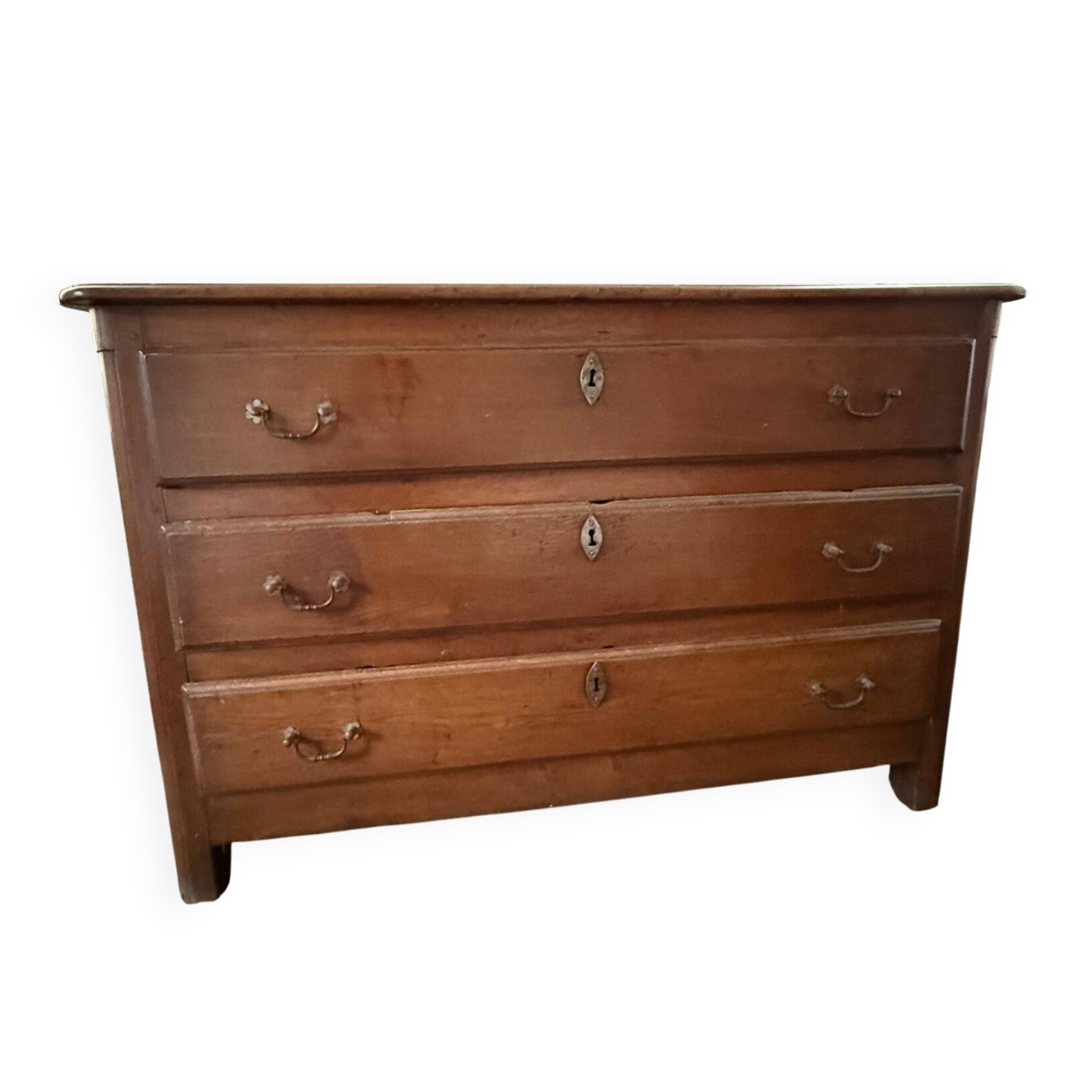 Large Louis-Philippe chest of drawers in solid oak - 140 cm