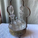 Vinaigriers ancien verre et métal ajouré