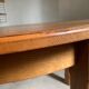 Table ronde de ferme en chêne massif vintage
