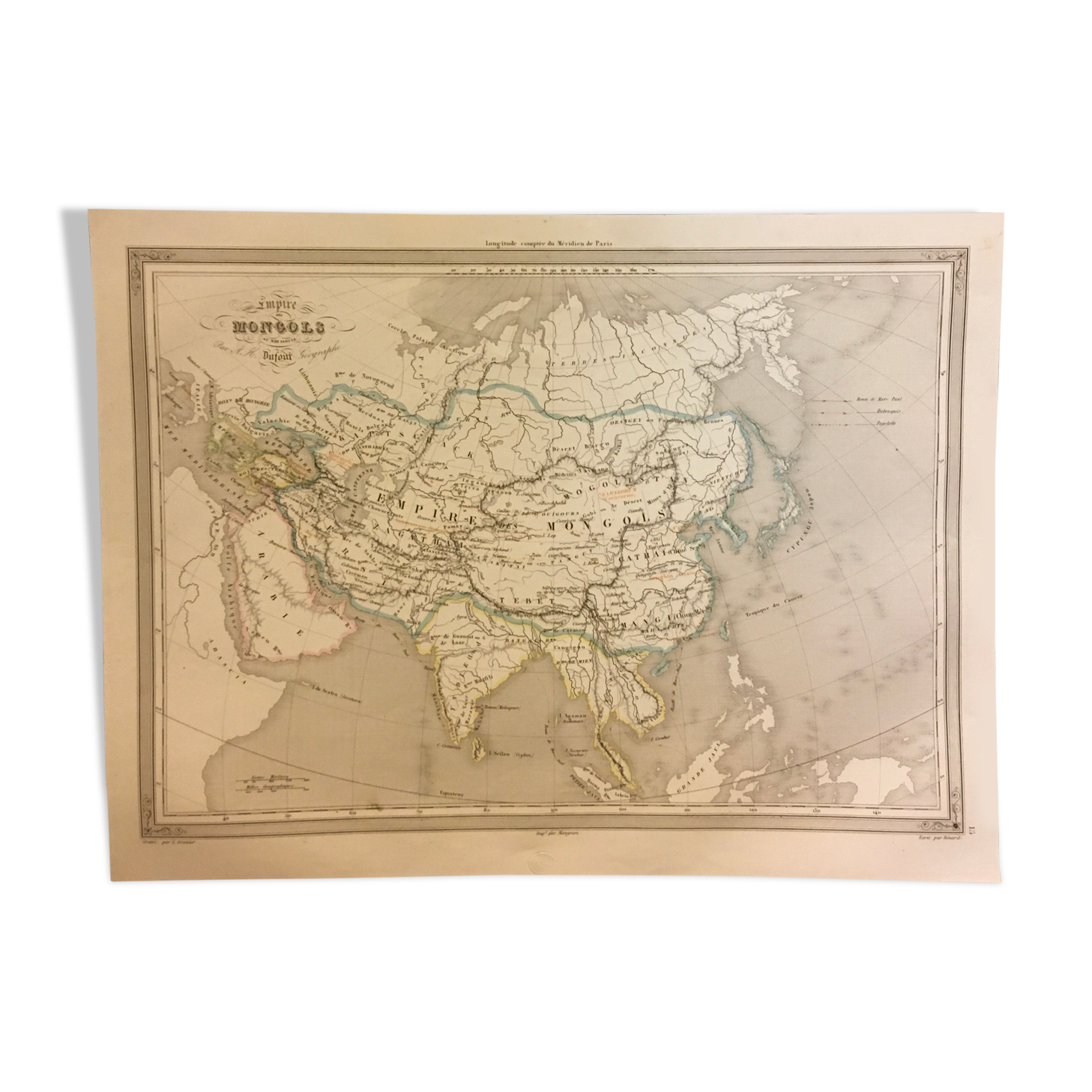 Geographic map 19th numbered Mongol Empire