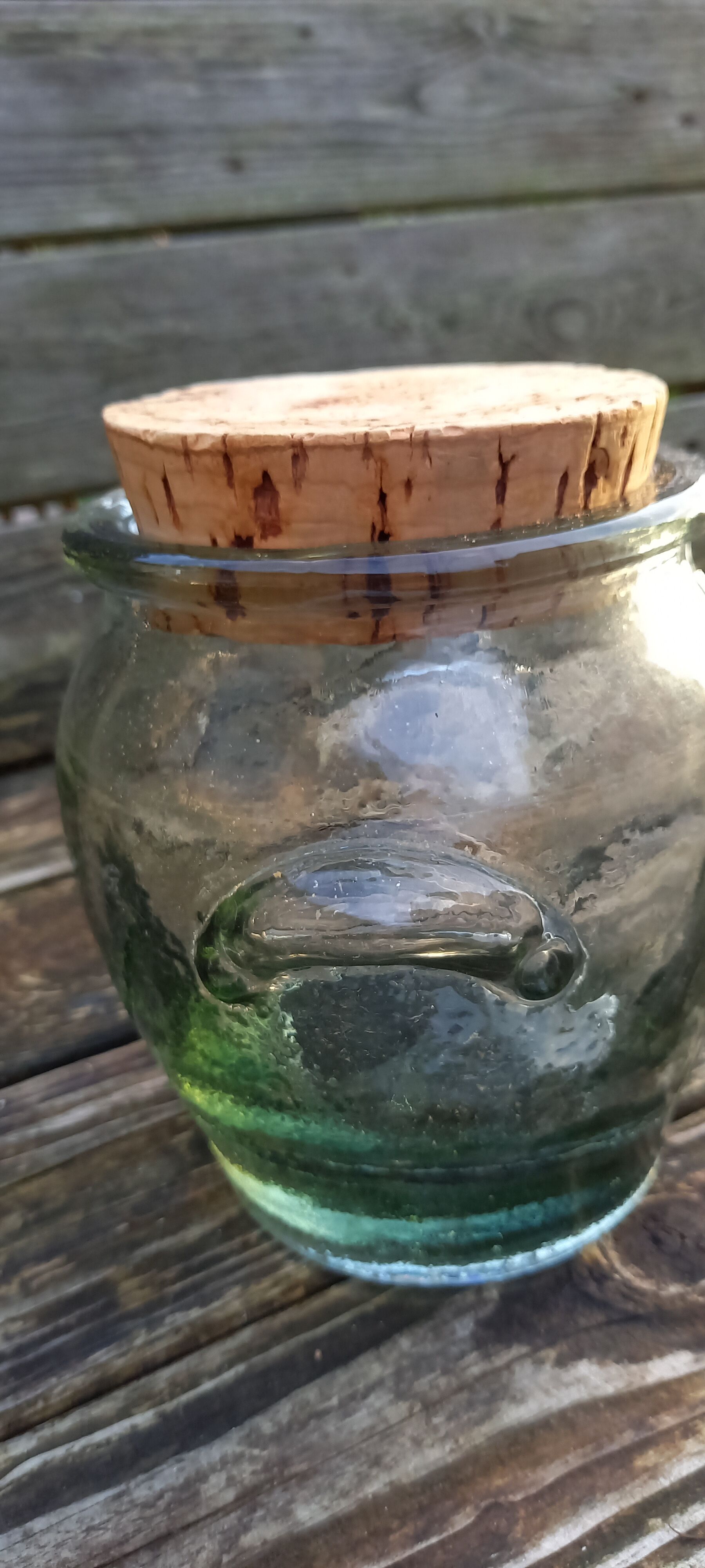 Thick glass jar