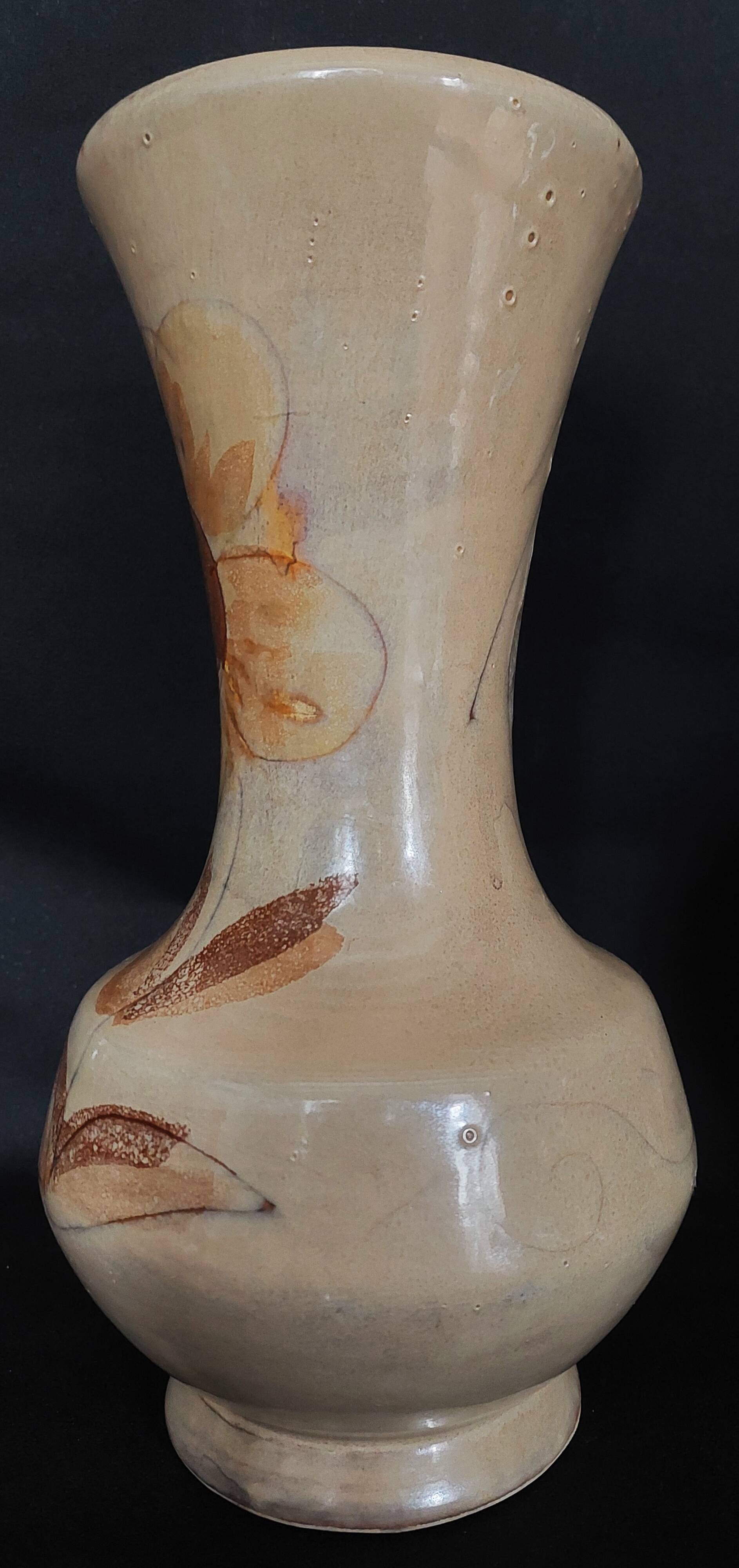 Vintage vase La Roue Vallauris signed 20th-century ceramic